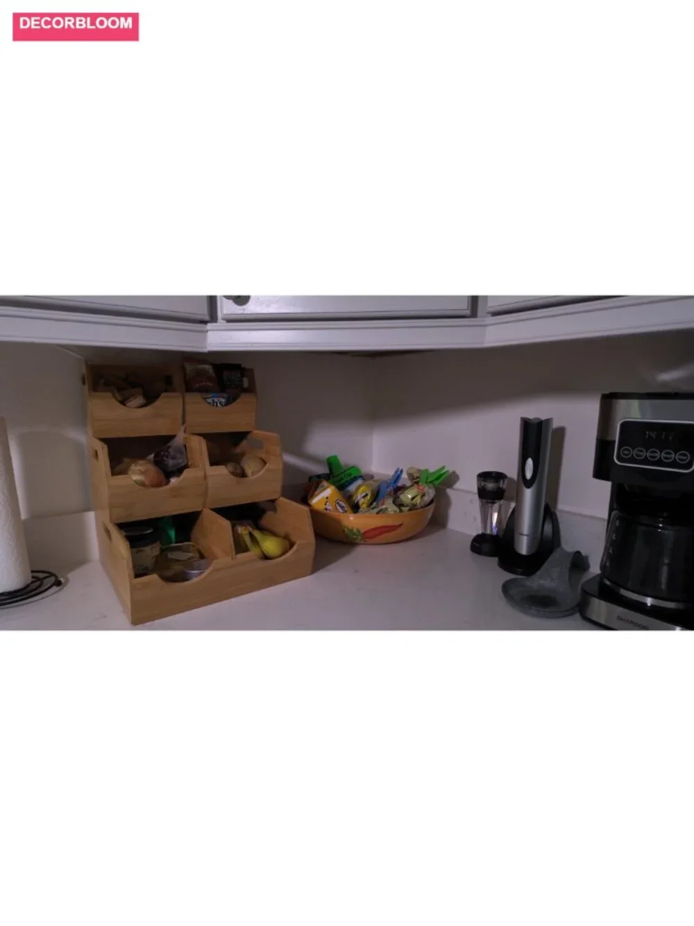 Bamboo Stackable Pantry Storage Bins 3-Tier Potato Onion Basket